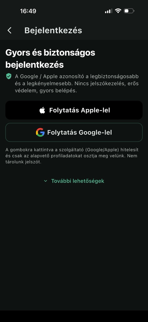 Regisztráció folytatása