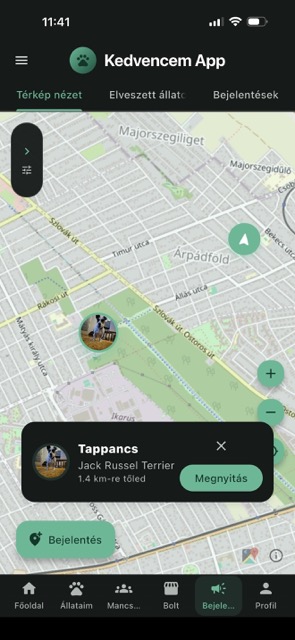 Elveszett állat adatlap