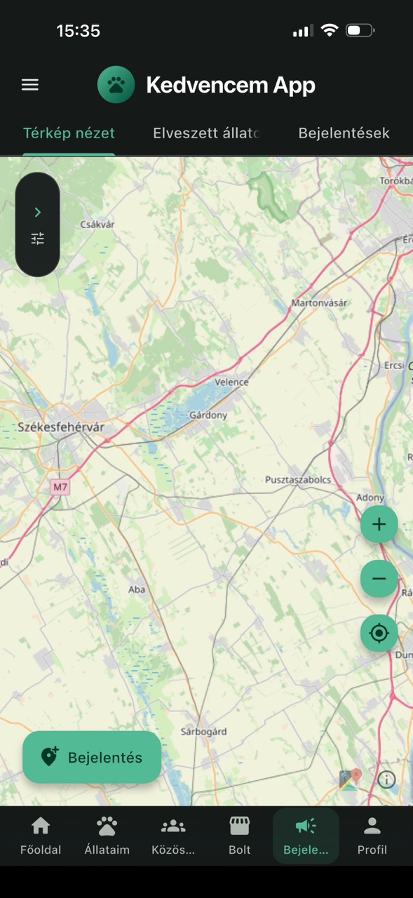 Elveszett állatok térkép