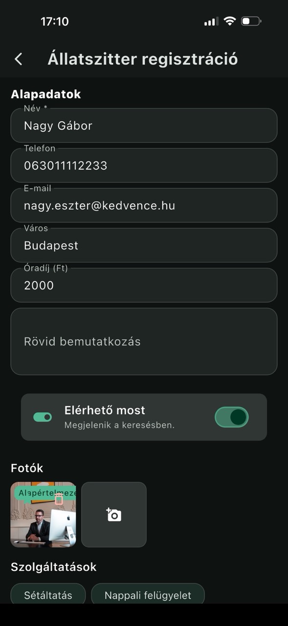 Szitter profil részletek